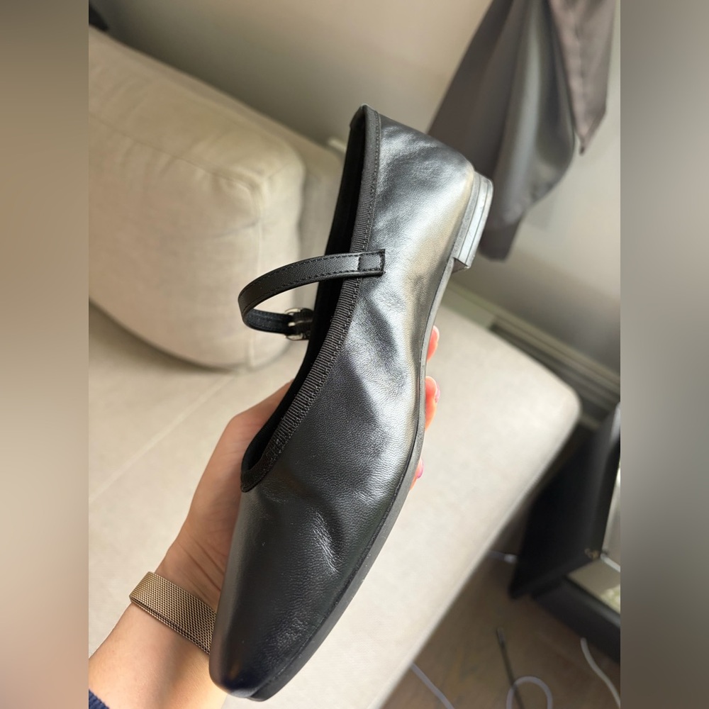 Size 8 Genuine Leather Black Ballet Flats (Verderosmarino) - Picture 4 of 8